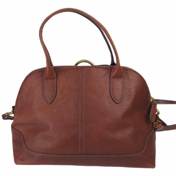 Frye Leather Ring Dome Satchel Handbag - Picture 2 of 14